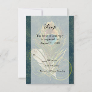 Detalhe da Pavão Casamento de Penas Pequena RSVP