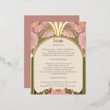 Detalhe de Casamento Art Nouveau Vintage Rosa Verd