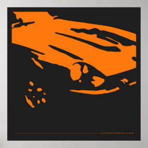 Detalhe de Datsun 240Z - poster alaranjado