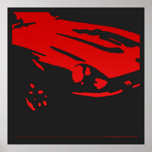 Detalhe de Datsun 240Z - poster vermelho