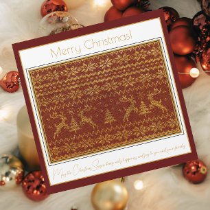 Detalhe de puxão de Natal com cervos e árvores