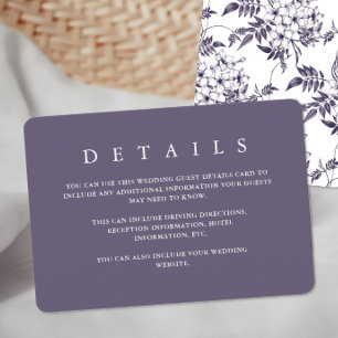 Detalhe do Convidado de Casamento Floral Roxo Eleg