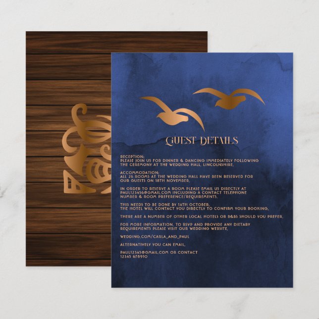 Detalhe do Convite de Casamento na Ilha Tropical M (Frente/Verso)