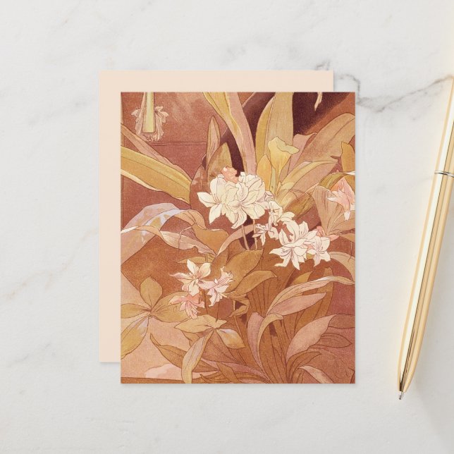 Detalhe Floral Alphonse Mucha Art Nouveau (Frente/Verso In Situ)