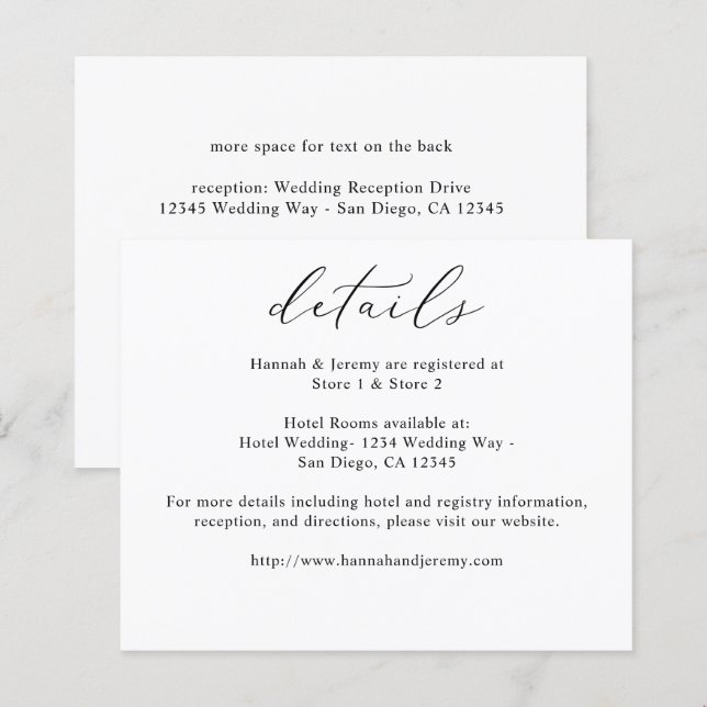 Detalhes da caligrafia orçamentária em preto e bra (Frente/Verso)