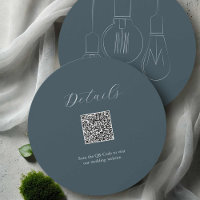 Detalhes da cinza Código QR Cartão Casamento Indus