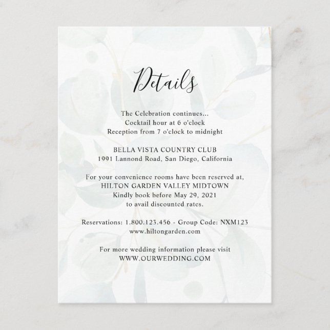 Detalhes da Informação ao Hóspede sobre a Greenery (Frente)