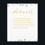 Detalhes de Casamento da Caligrafia e Rico Dourado<br><div class="desc">Greenery e Dourada lista de detalhes do casamento.</div>