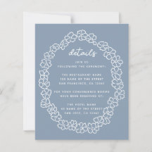 Detalhes de casamento de coroa floral azul empoeir