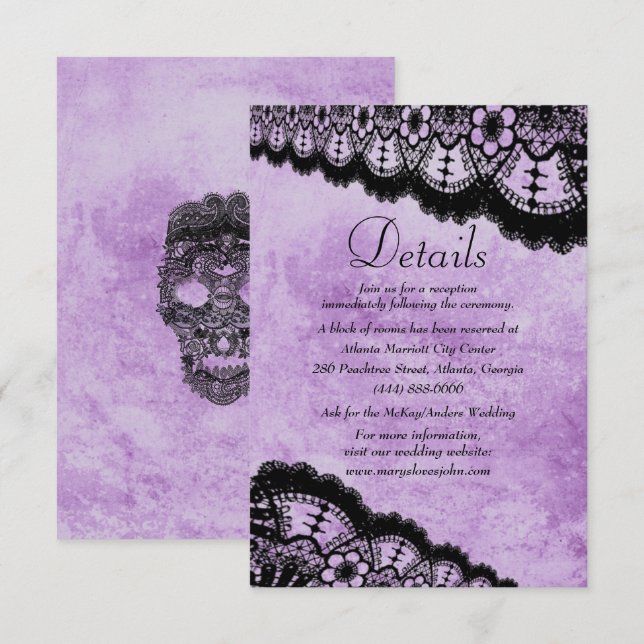 Detalhes de Casamento de Renda Preta Grunge Roxo G (Frente/Verso)