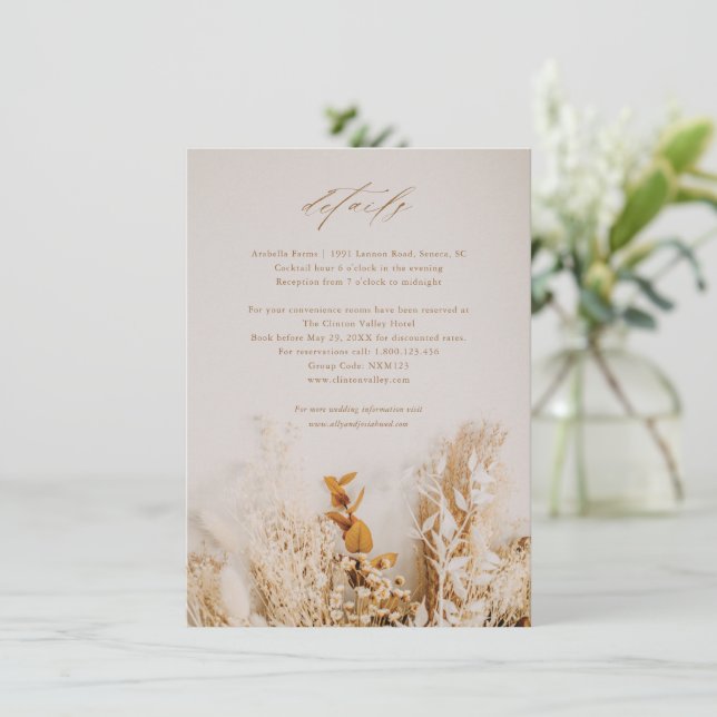 Detalhes de Casamento em Letra Floral Boho (Em pé/Frente)