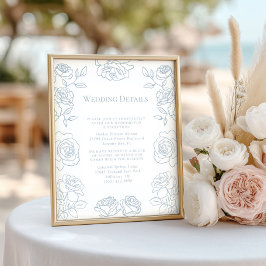Detalhes de Casamento Rosa Azul Pó Elegante Floral