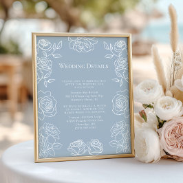 Detalhes de Casamento Rosa Botânica Clássica Azul 