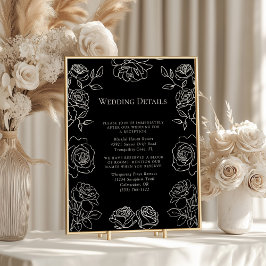 Detalhes de Casamento Rosa Preta e Branca Floral M