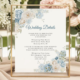 Detalhes de Recepção de Casamento em Azul Poeirent