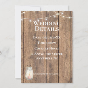Detalhes do Cartão de Casamento Country Fofo Cas