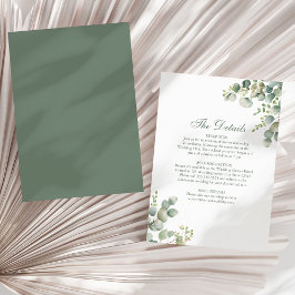 Detalhes do Cartão de Casamento de Eucalipto da Gr