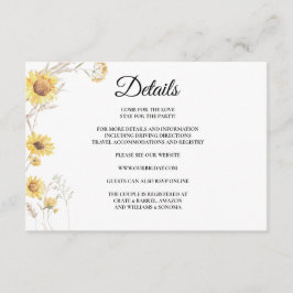 Detalhes do Cartão de Invólucro de Girassol Elegan