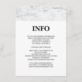Detalhes do casamento/cartão de informação do márm