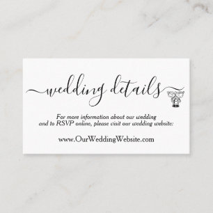 Detalhes do casamento Cartão de visita minimalist