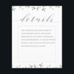 Detalhes do Casamento da Caligrafia do Rico Silver<br><div class="desc">Greenery & Silver lista de detalhes do casamento.</div>