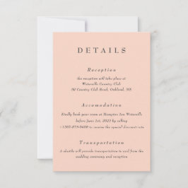 Detalhes do Casamento de Blush Cartão de Gabinete 