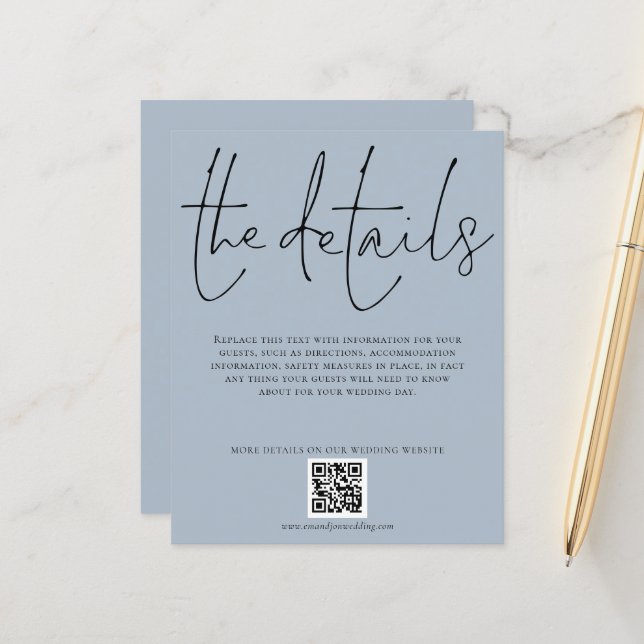 Detalhes do Casamento de Orçamento Código QR Scrip (Frente/Verso In Situ)