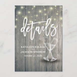 Detalhes do Casamento Informação Vidros de Champan