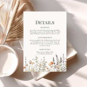 Detalhes do Casamento Peach Wildflowers - Cartão I