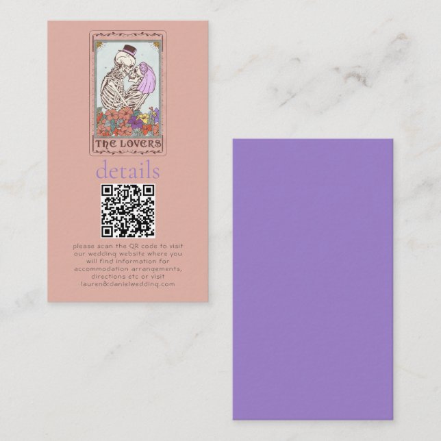 Detalhes do Casamento QR do Cartão Tarot Gótico (Frente/Verso)