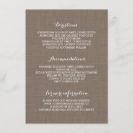 Detalhes do Casamento Rustic Burlap - Informação