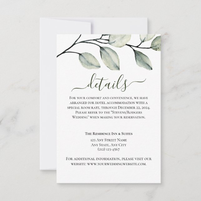 Detalhes do Casamento Verde e Branco Moderno Minim (Frente)