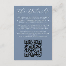 Detalhes do Convite de Casamento Azul Empoeirado M