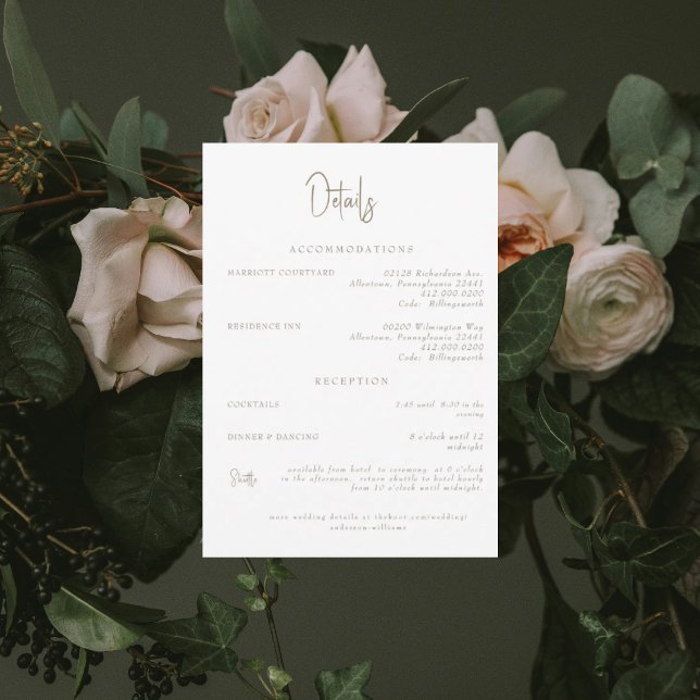 Detalhes do Convite de Casamento Branco (Criador carregado)