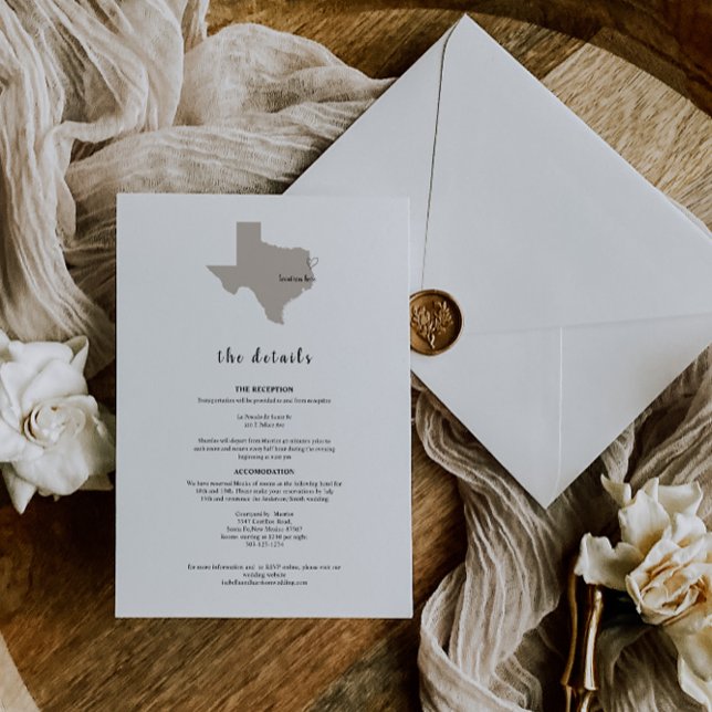 Detalhes do Convite de Casamento ELEGANTES do TEXA (Criador carregado)