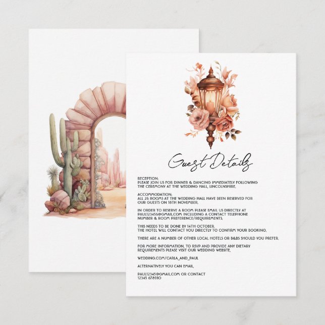 Detalhes do Convite de Casamento Floral Boho Rústi (Frente/Verso)