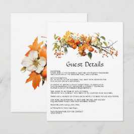 Detalhes do Convite de Casamento Floral Caqui