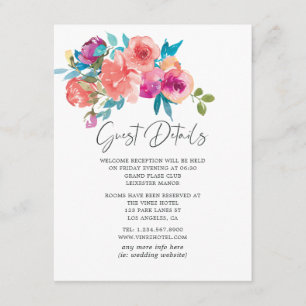 Detalhes do Convite de Casamento Floral Coral e Fa
