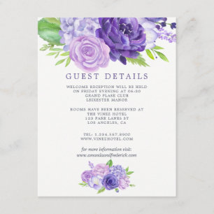 Detalhes do Convite de Casamento Floral Violeta Ul