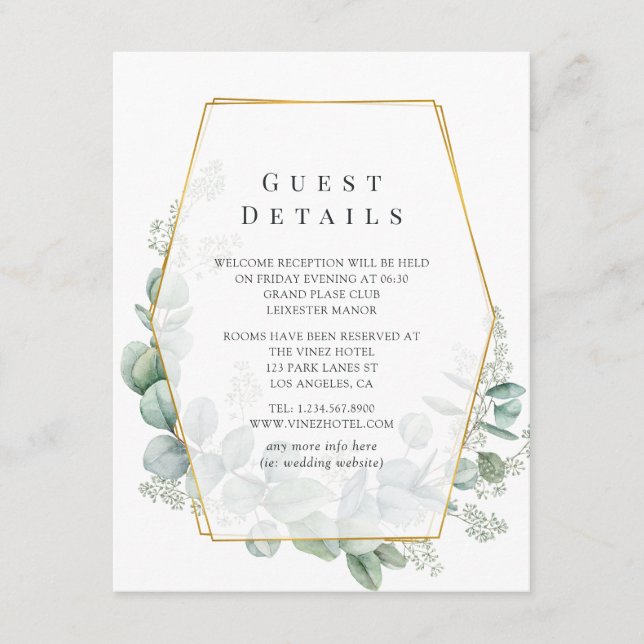 Detalhes do Convite de Casamento Geométrico de Euc (Frente)