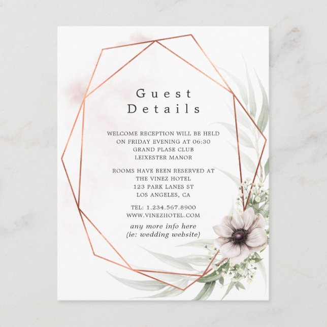 Detalhes do Convite de Casamento Geométrico de Euc (Frente)