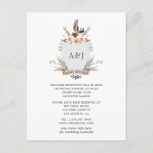 Detalhes do Convite de Casamento Monogram Woodland