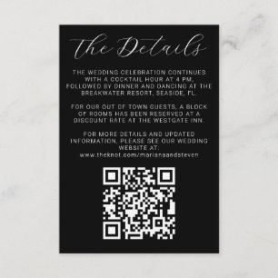 Detalhes do Convite de Casamento Preto e Branco Si