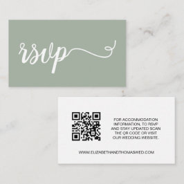 Detalhes do convite em verde sage Código QR do sit