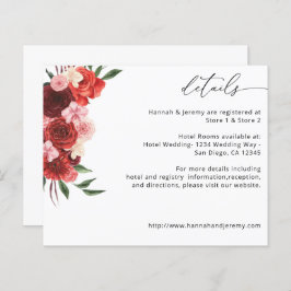 Detalhes do Floral Vermelho do Orçamento - Branco