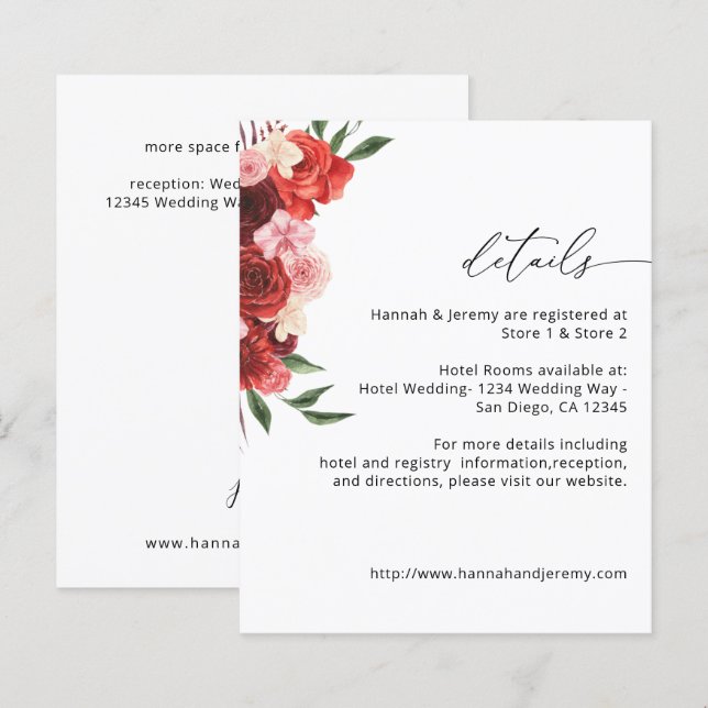 Detalhes do Floral Vermelho do Orçamento - VH2 Bra (Frente/Verso)