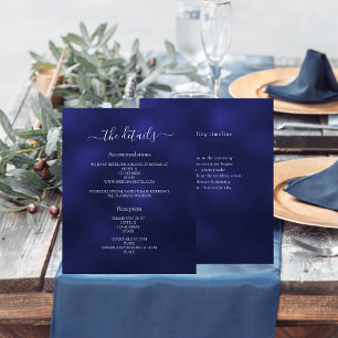 Detalhes do programa de casamento azul marinho