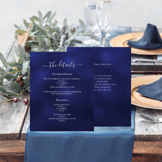 Detalhes do programa de casamento azul marinho (Criador carregado)