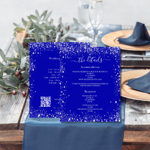 Detalhes do programa de casamento em azul real com