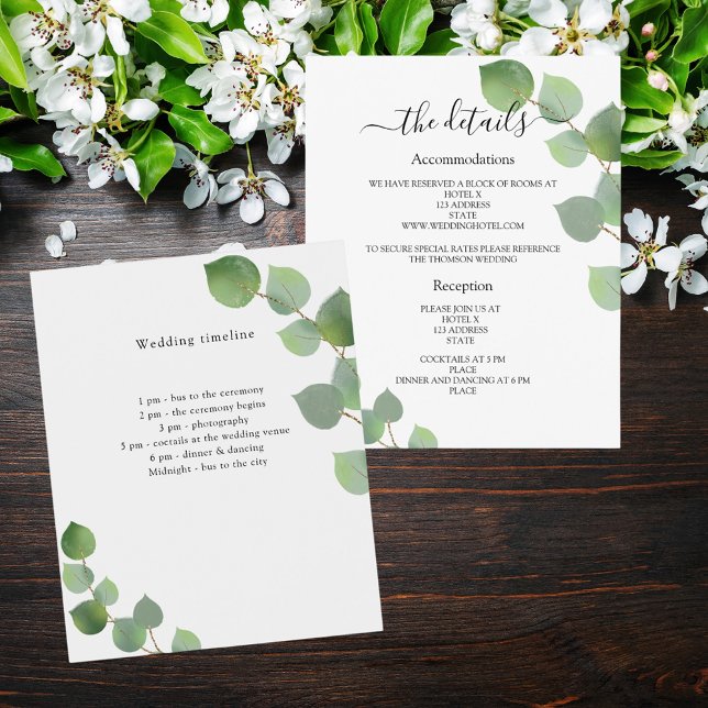 Detalhes do programa de casamento Greenery eucalyp (Criador carregado)